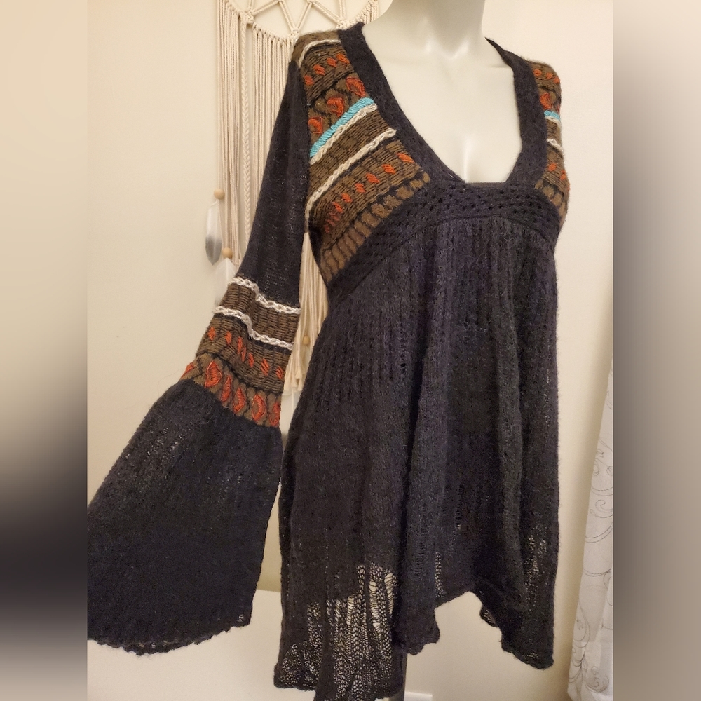 Free People Soft Boho Alpaca Wool Blend Sweater